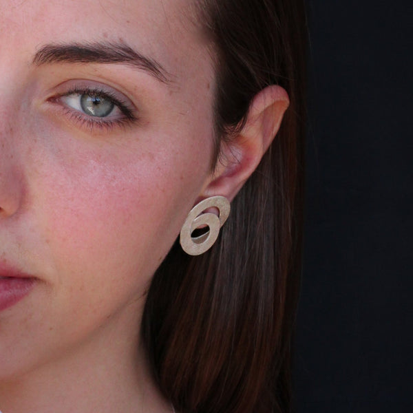 Copy of Unique spiral shape silver earrings