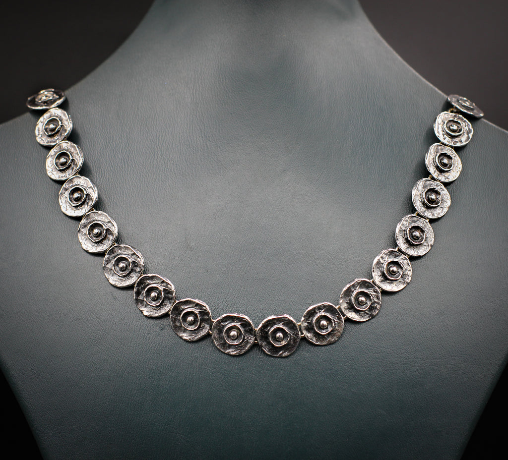 "Shaybot" collection oxidized silver necklace