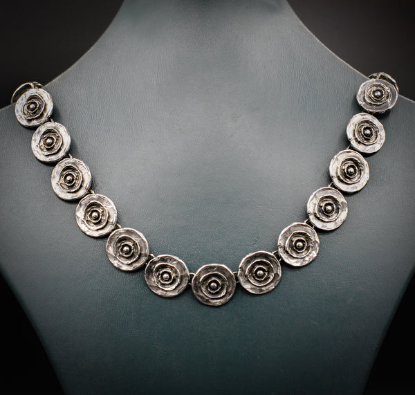 "Shaybot" collection oxidized silver necklace