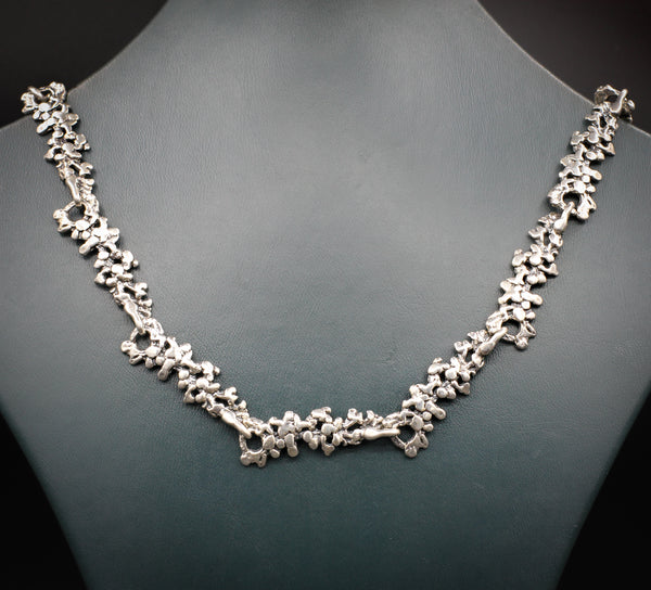 Abstract silver necklace