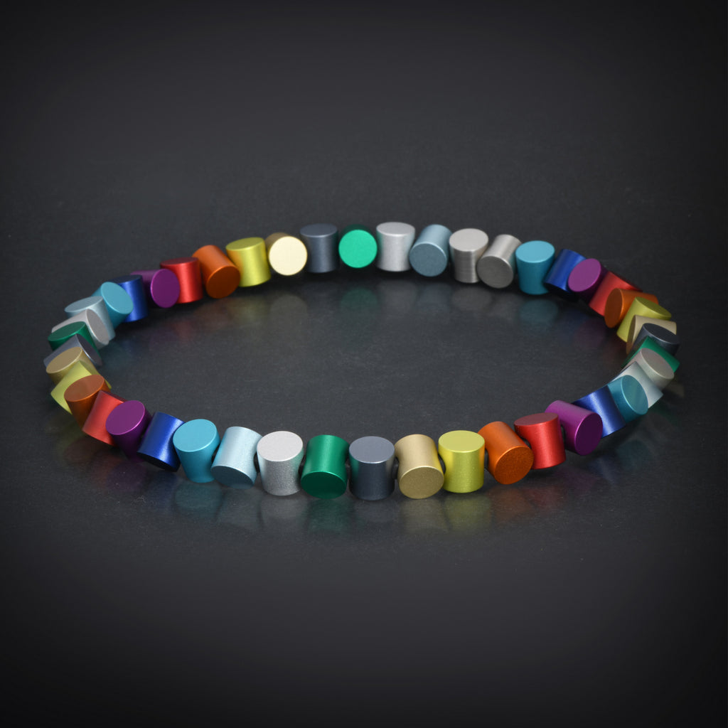 "Colorful aluminum" collection multishapes necklace