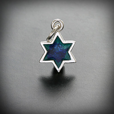 Star of david gold/silver and enamel pendant