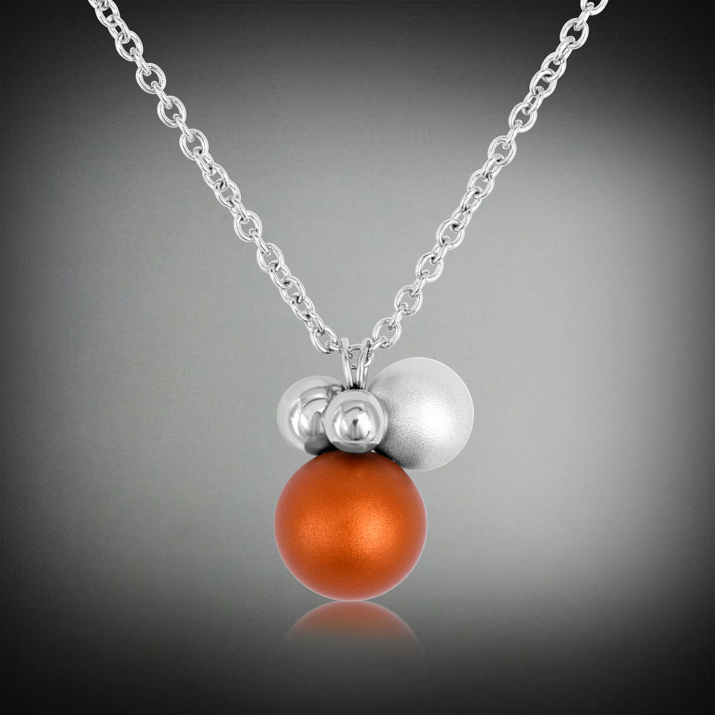 "Colorful aluminum" collection drop shape pendant with pearl